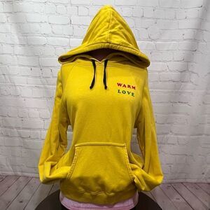 M WARM Graphic Print Crew Neck Hoodie “WARM LOVE” EUC
